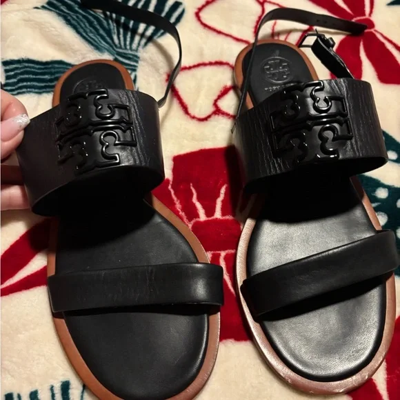 Tory Burch Black Leather Sandals - Picture 3 of 3
